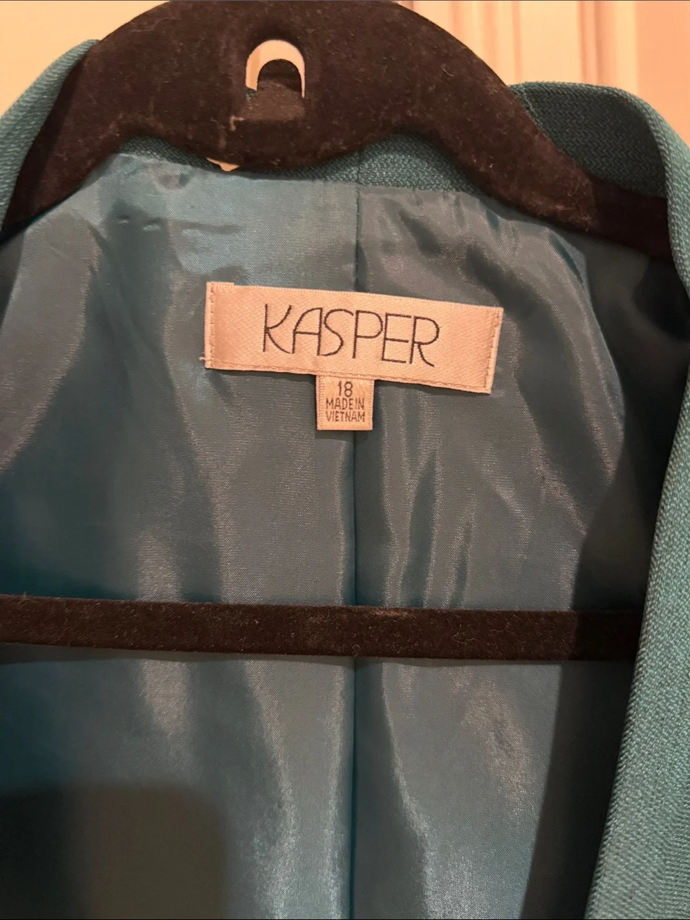 Kasper size 18 blue green blazer